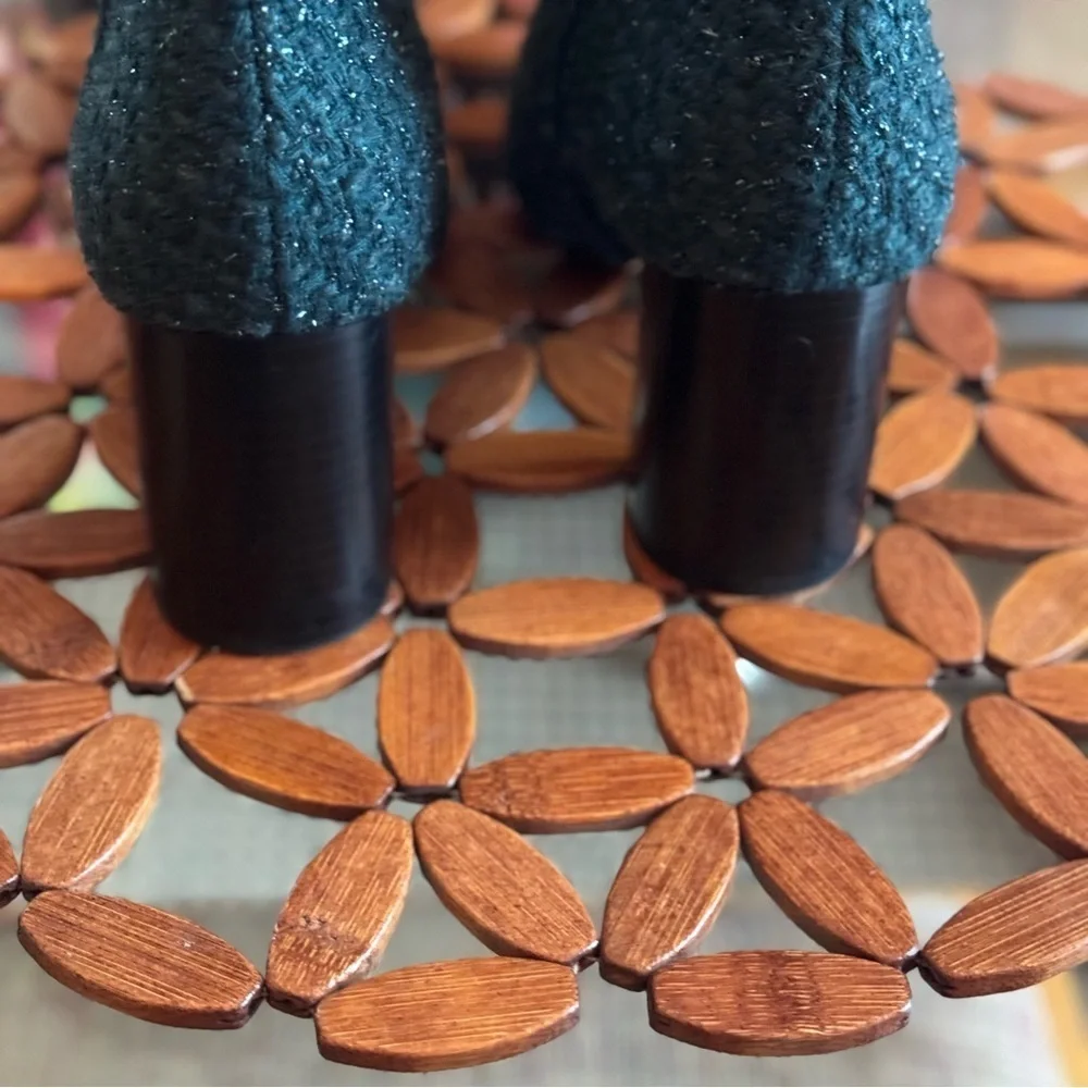 Kate Spade Peacock Green Tweed Giselle Booties